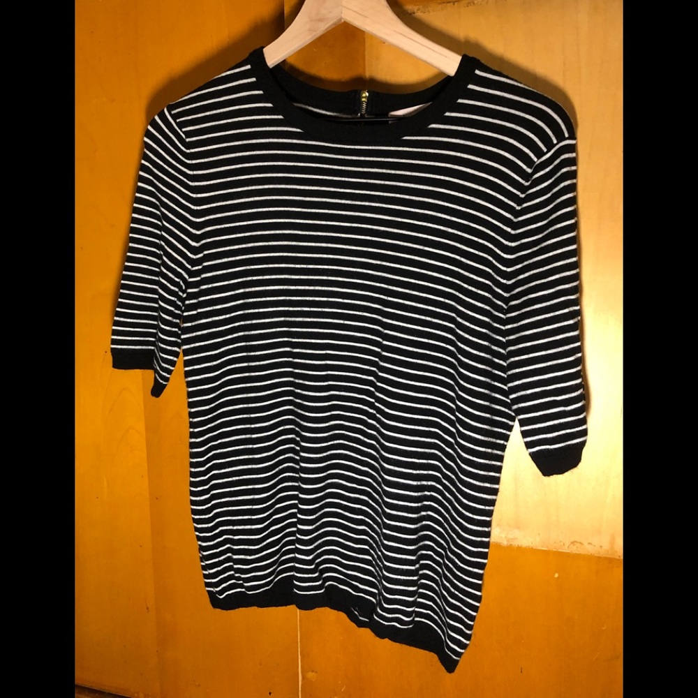 Philosophy striped sweater gold zipper